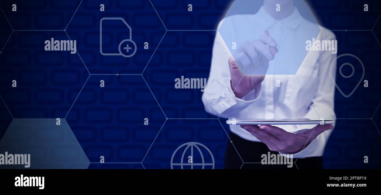 Business Man Presenting New Futuristic Technologies. Stock Photo