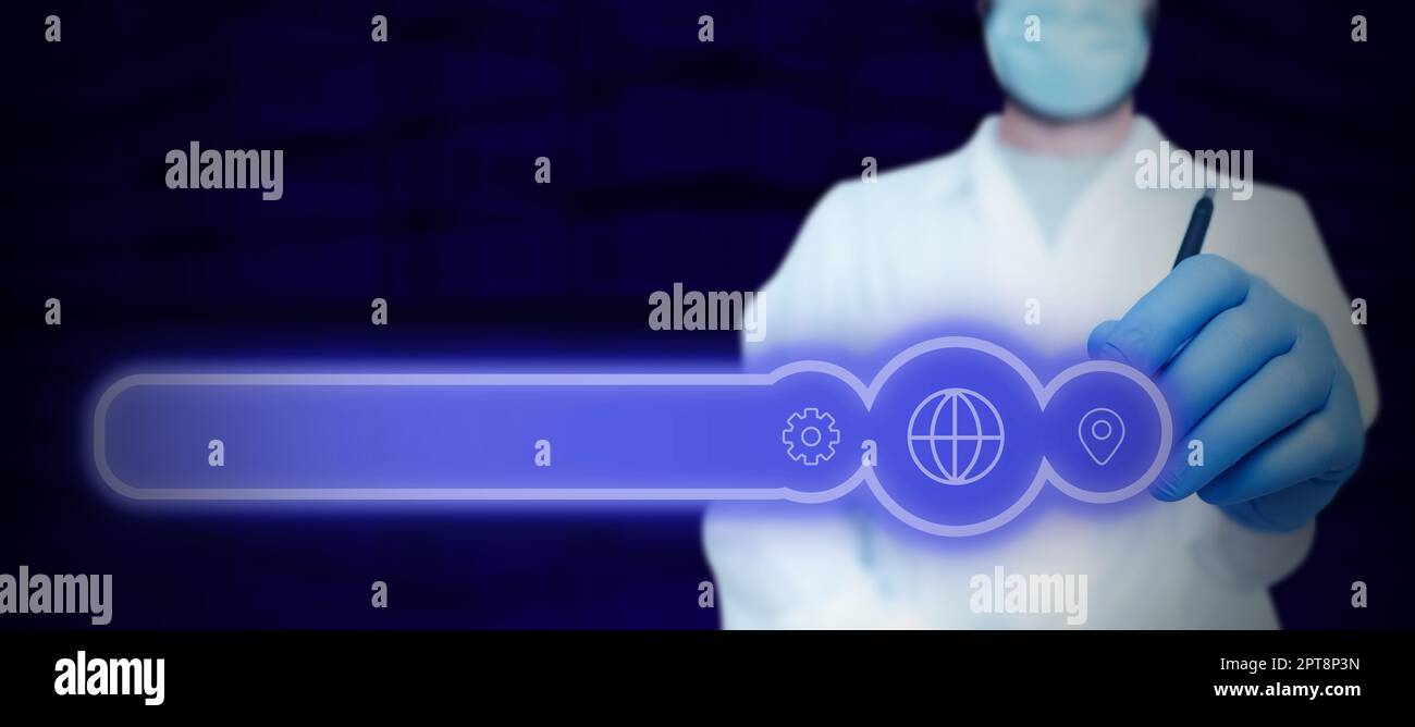 Business Man Presenting New Futuristic Technologies. Stock Photo