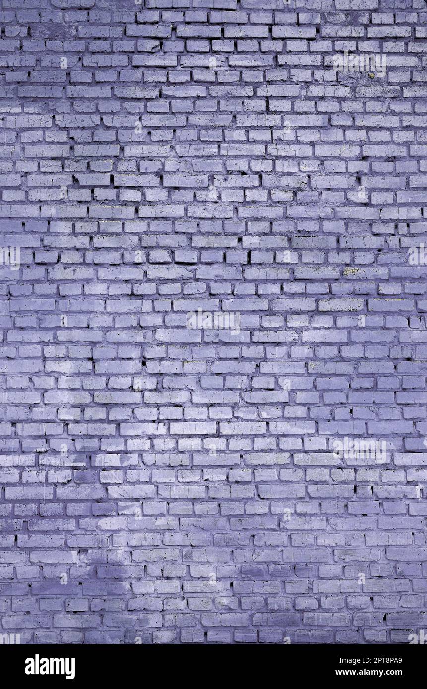 Square brick block wall background and texture. Painted in violet Stock Photo