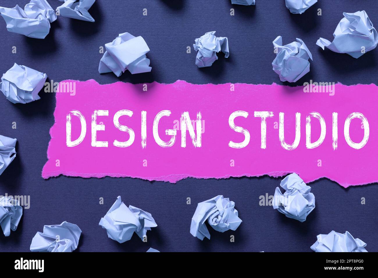 Text caption presenting Design Studio, Business overview work ...