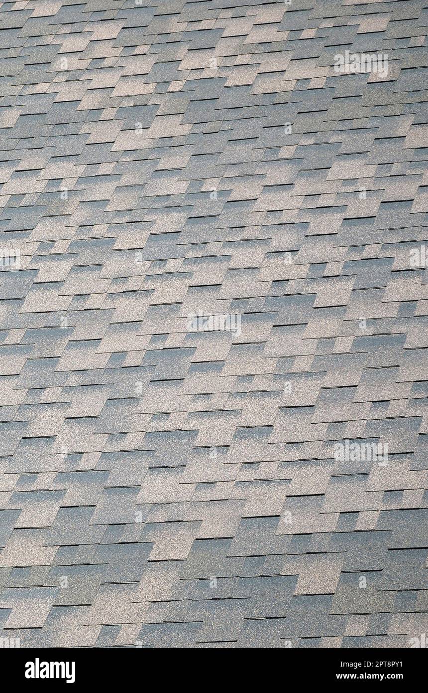 Flexible shingles of bitumen roofing surface. Background mosaic texture ...