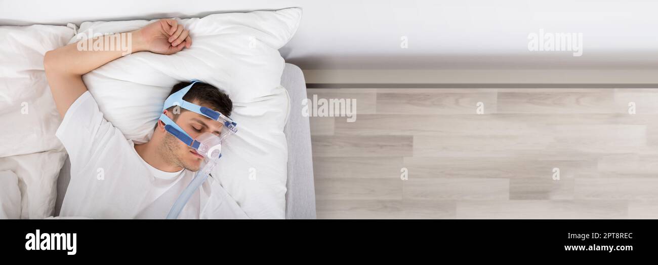 Apnea CPAP Machine. Oxygen Therapy In Bed Stock Photo Alamy