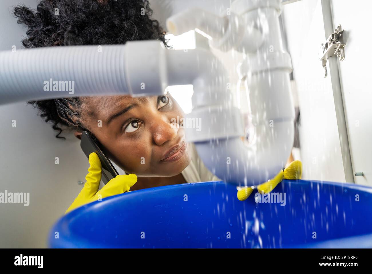 Leaky Sink Pipe Leaking. Water Leak Problem Stock Photo Alamy