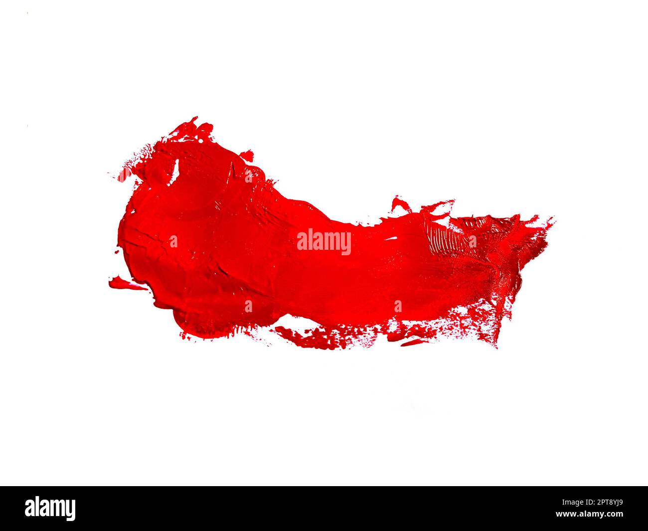 Red brush stroke isolated over white background Stock Photo - Alamy