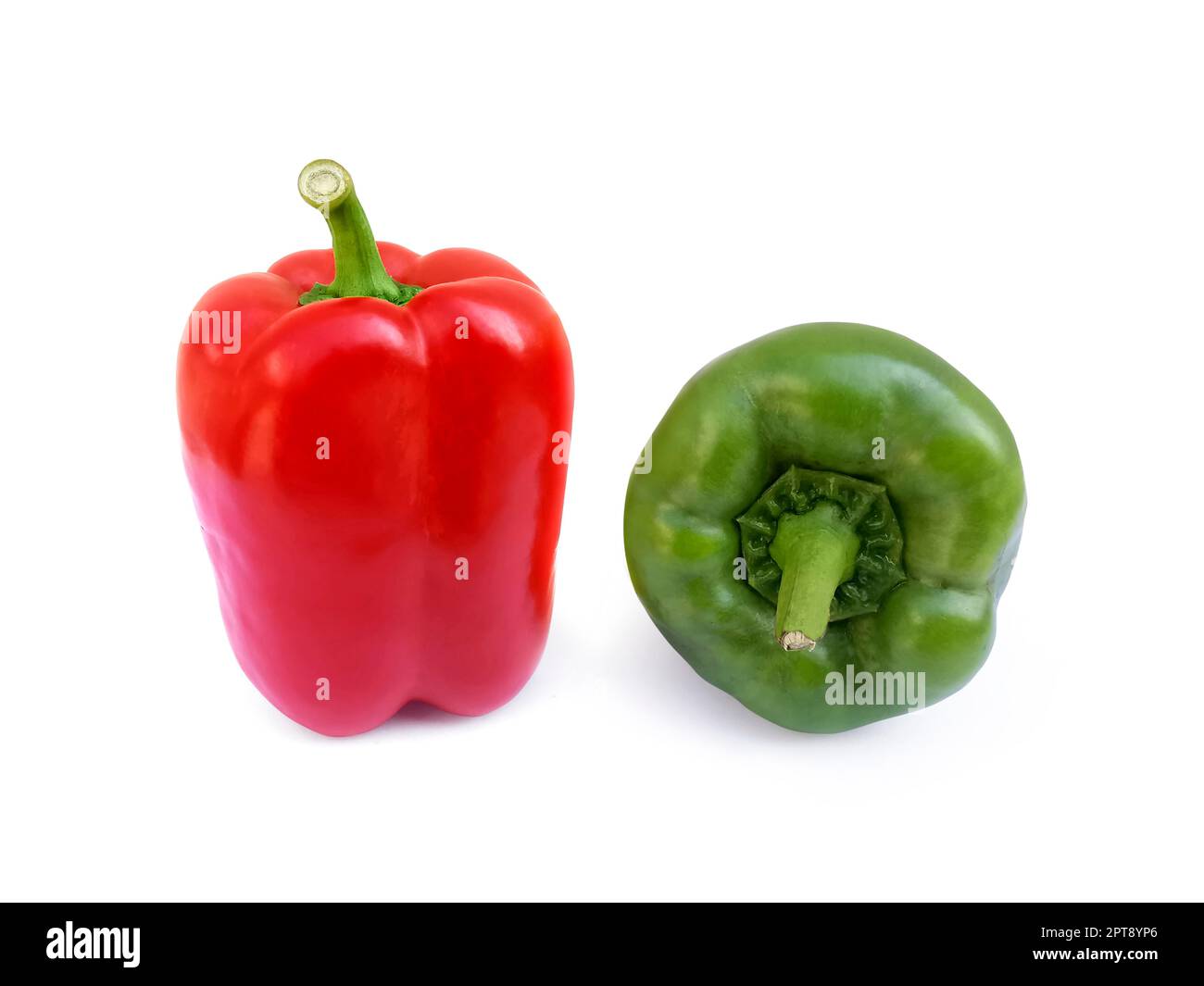Bell peppers isolated on white background Stock Photo - Alamy