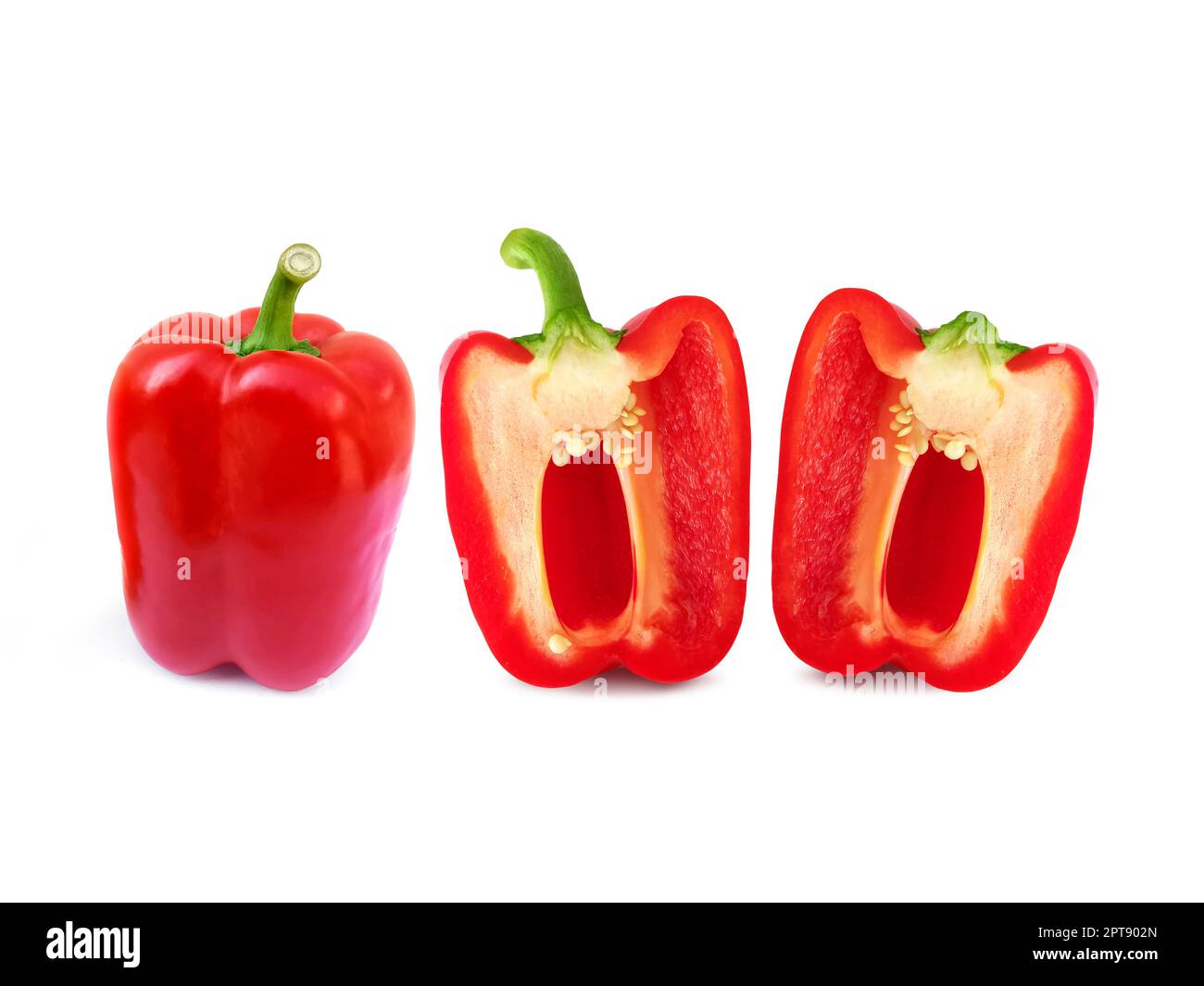 red sweet pepper isolated on white background Stock Photo - Alamy