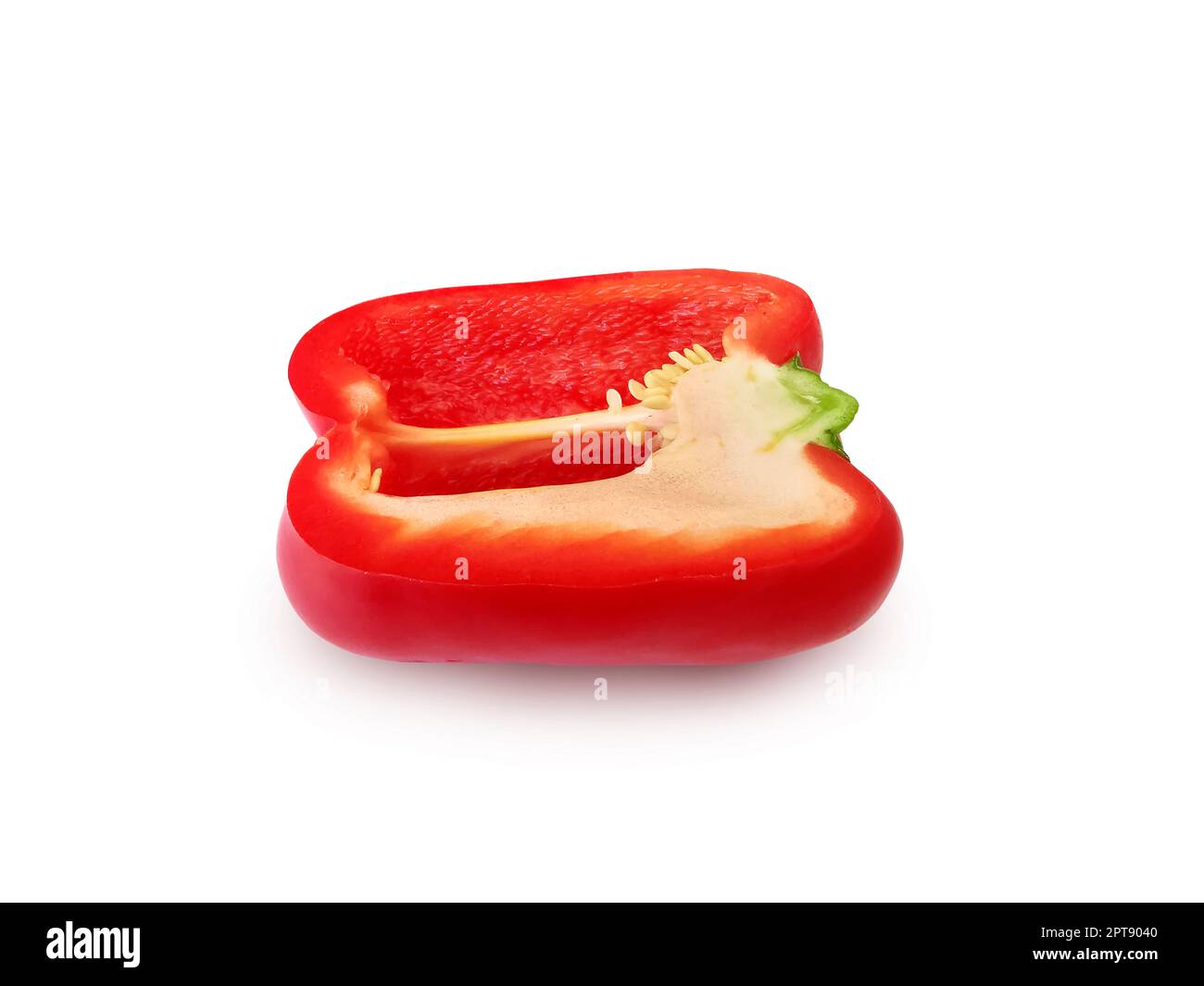 red sweet pepper isolated on white background Stock Photo - Alamy