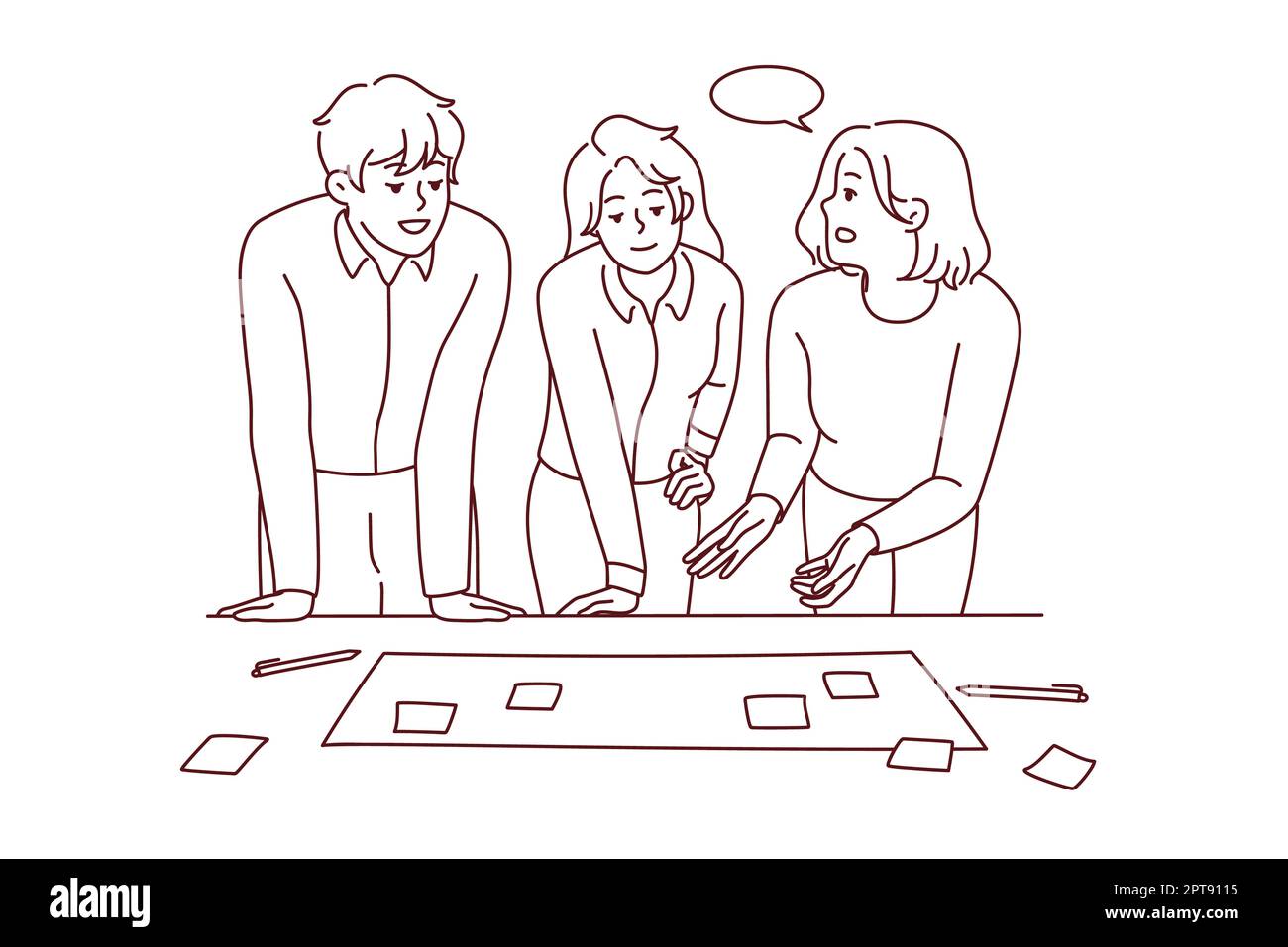Businesspeople brainstorm at office meeting discuss business ideas with ...