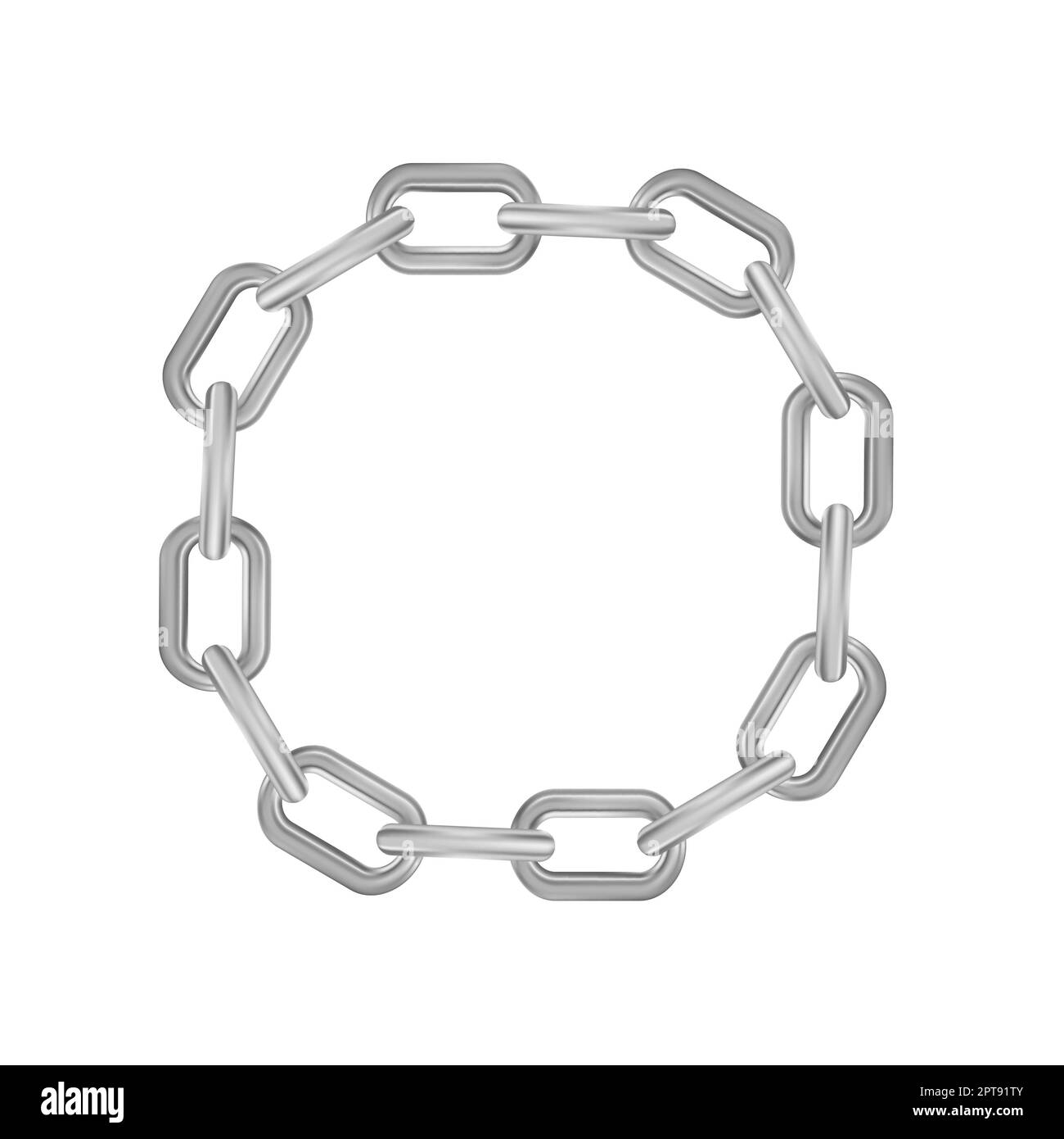Metal realistic silver chain on white panoramic background - Vector ...