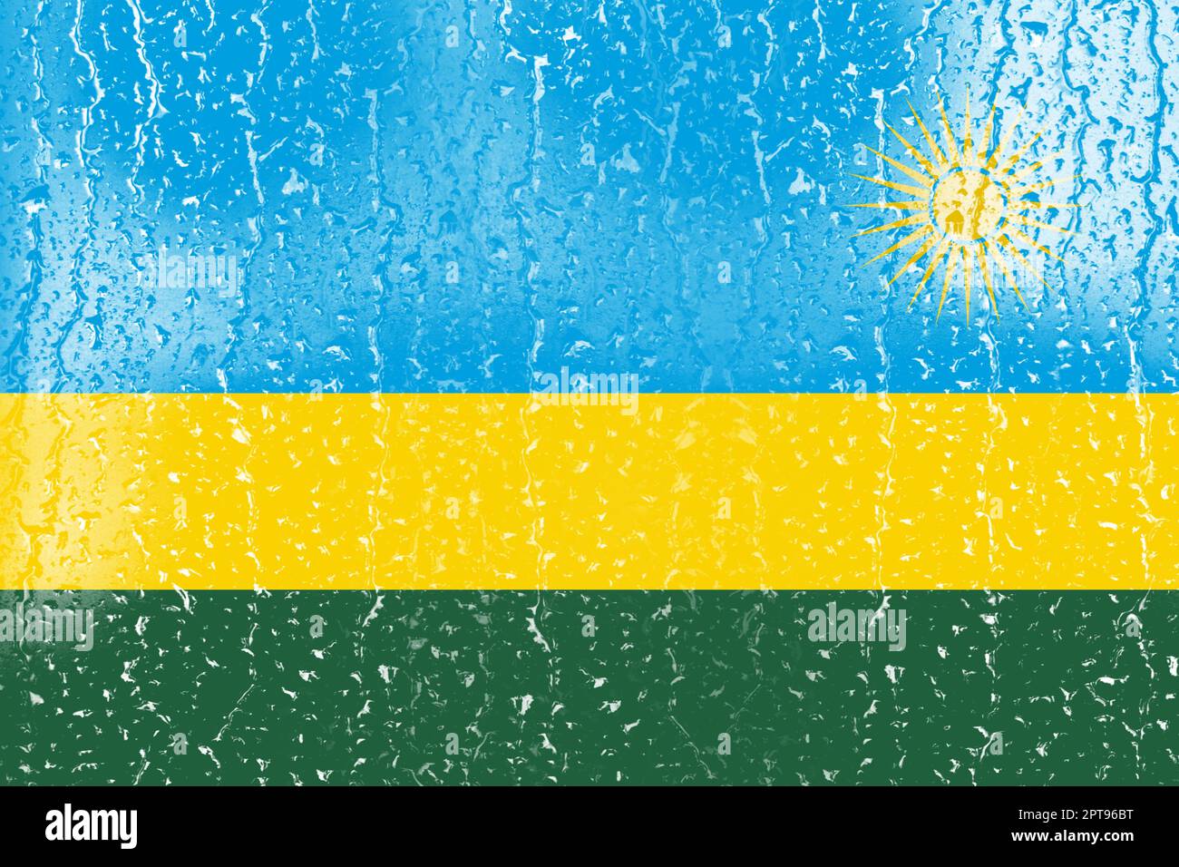 3D Flag of Rwanda on a glass with water drop background Stock Photo - Alamy
