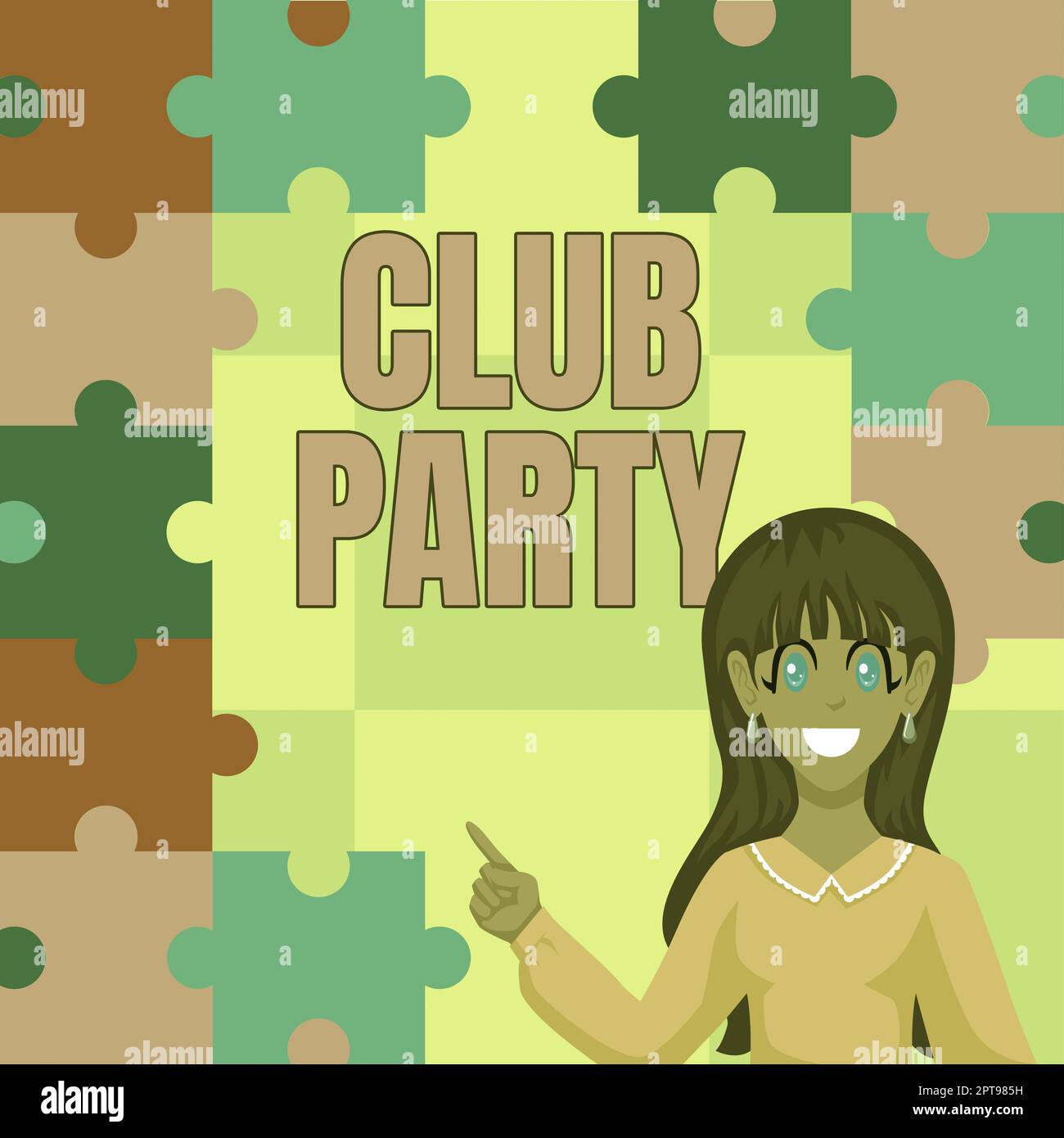 Labelled Parties Text sign showing Club Party, Concept meaning social gathering in a ...