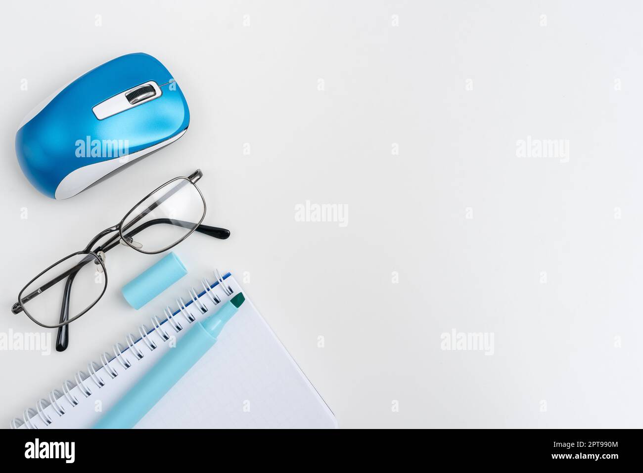 Multiple Assorted Collection Office Stationery Photo Placed Over Table Stock Photo