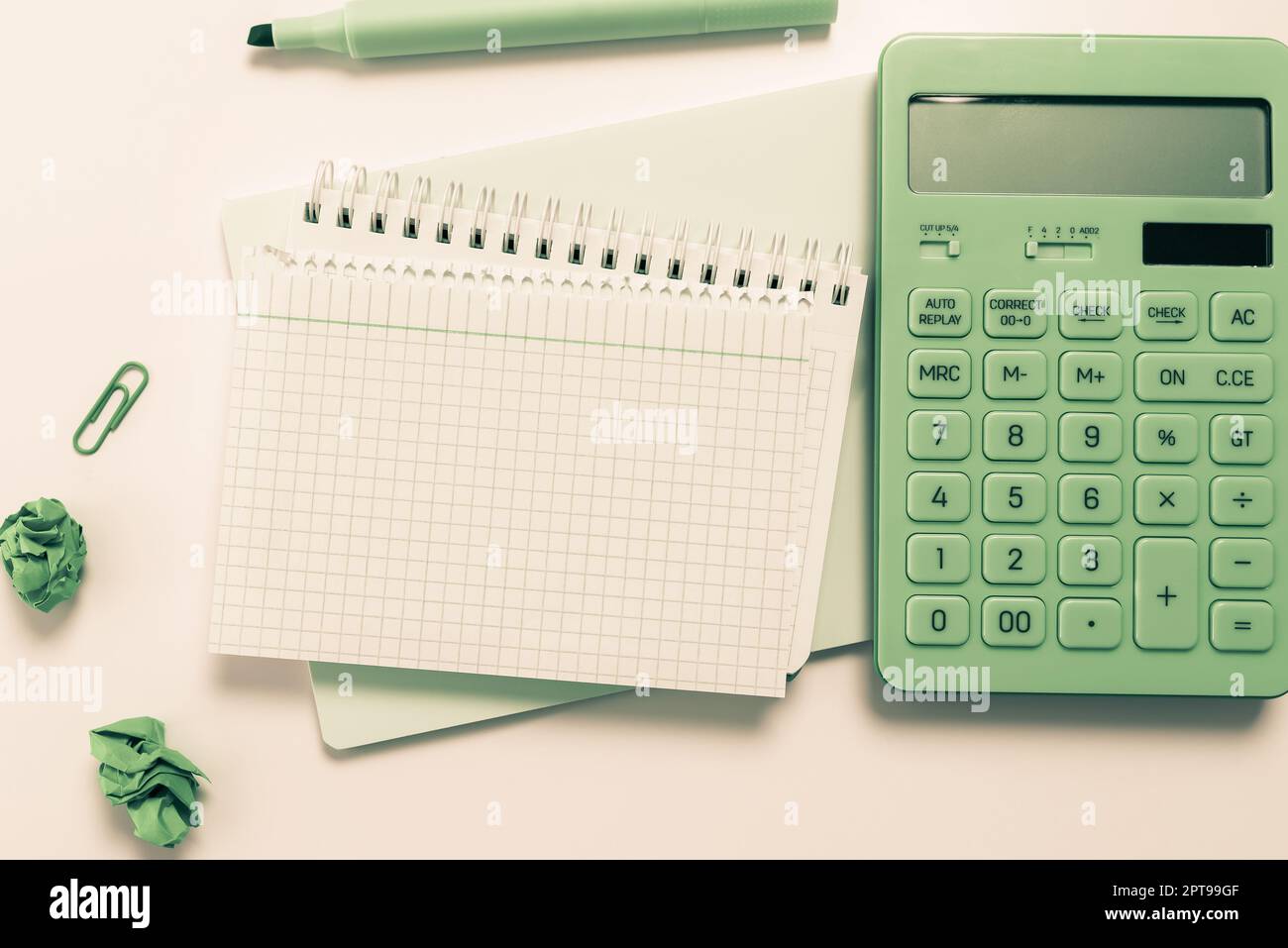 Multiple Assorted Collection Office Stationery Photo Placed Over Table Stock Photo