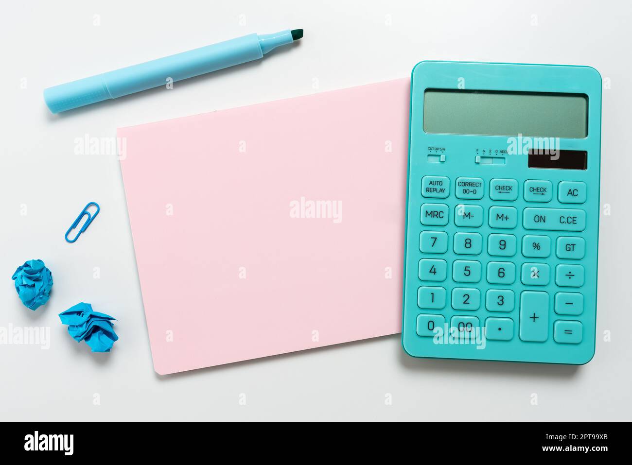 Multiple Assorted Collection Office Stationery Photo Placed Over Table Stock Photo