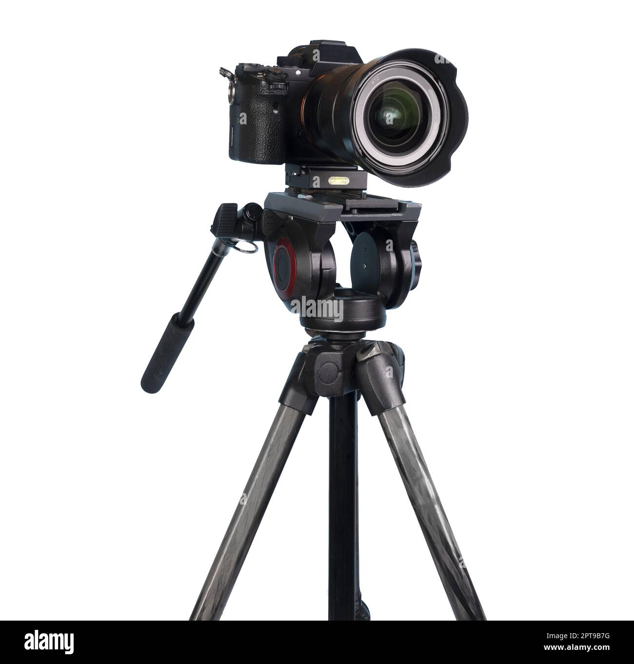 a mirrorless camera on the tripod on a transparent background Stock Photo -  Alamy