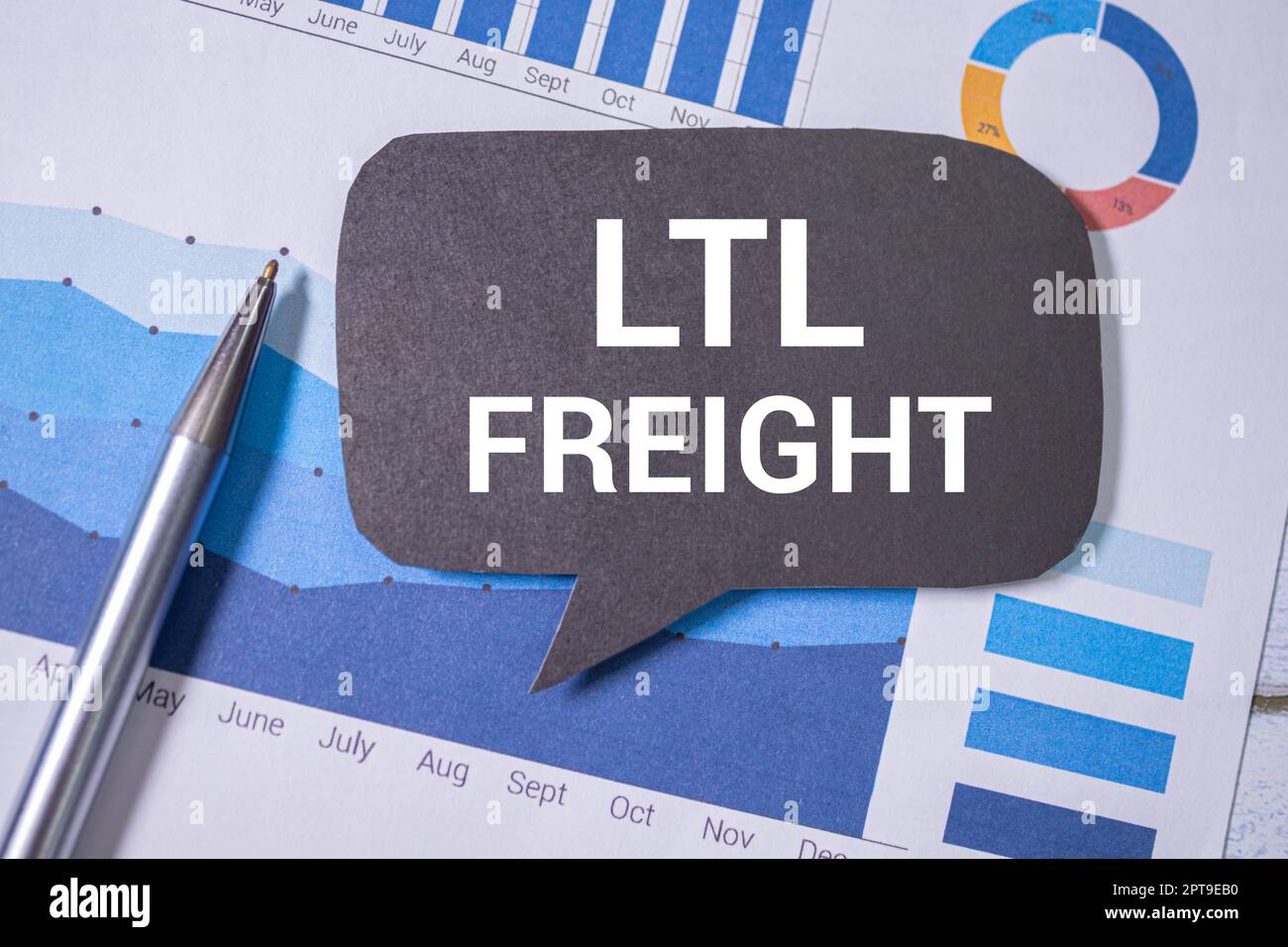 Concept Courier Industry Term Less than Truck Load. LTL Freight. Stock Photo