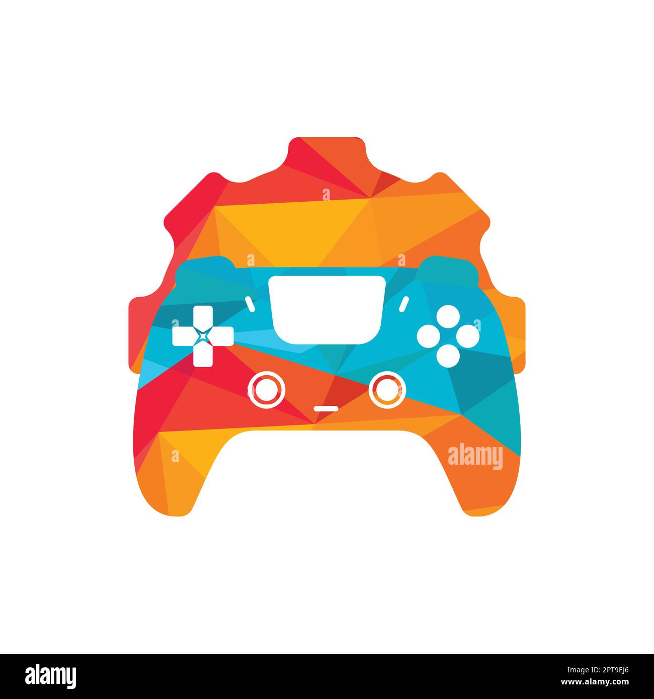 Video game repair vector logo design template. Gamepad with gear icon ...