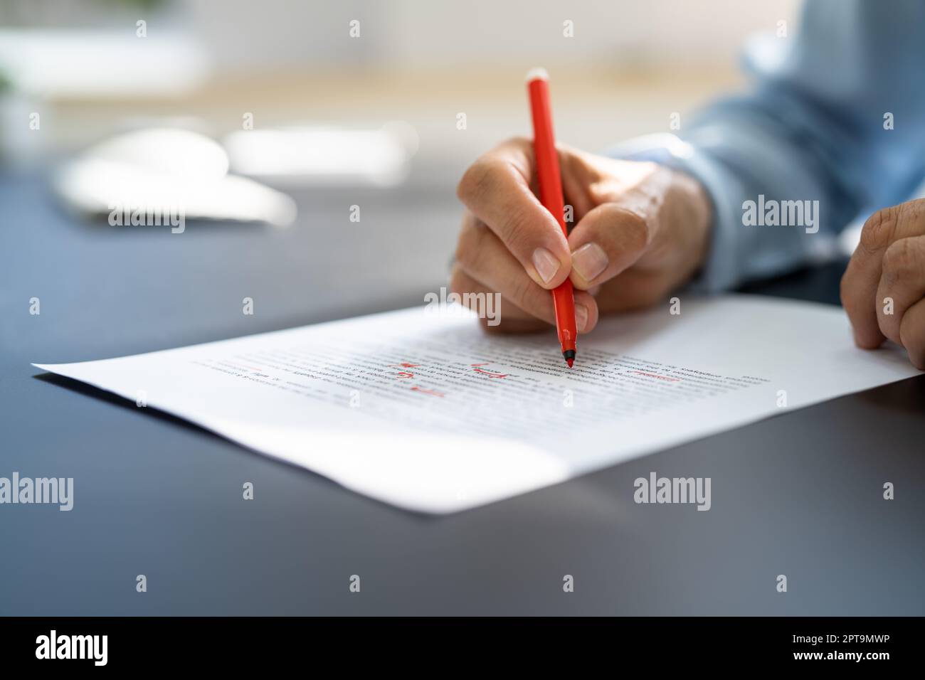 Book Script Or Text Grammar Edit And Spelling Correction Stock Photo