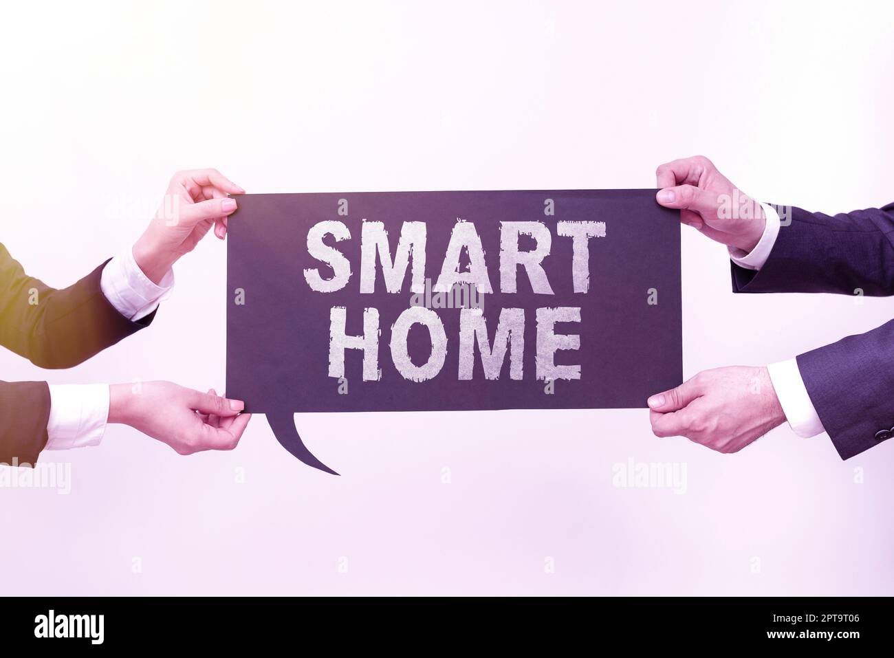 Text caption presenting Smart Home, Word for automation system control