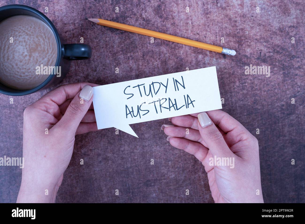 Hand writing sign Study In Australia, Word for going into foreign