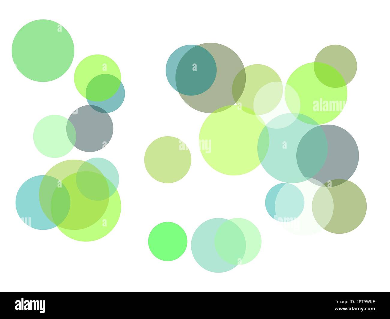 Abstract minimalist green illustration with circles and white ...