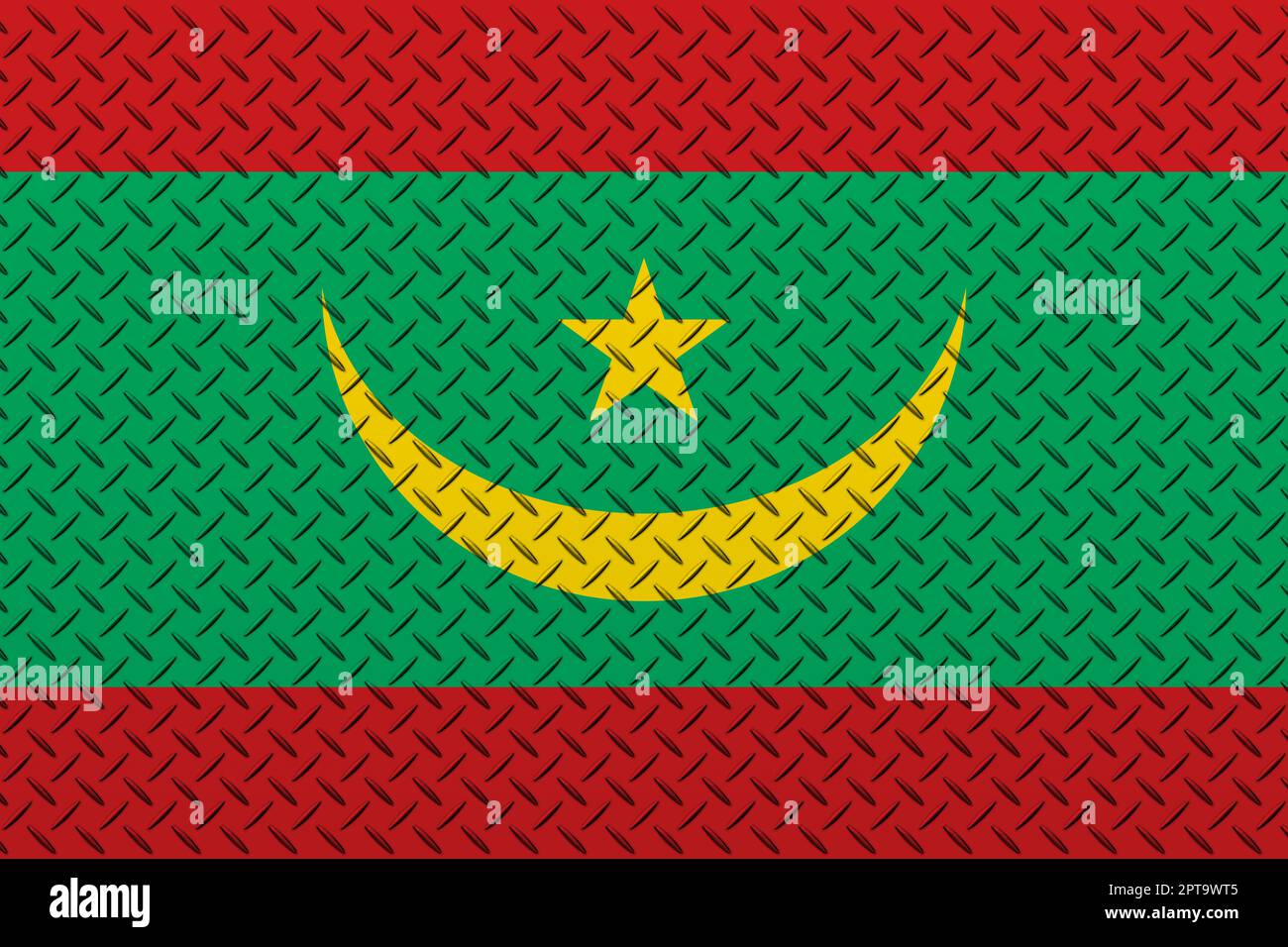 3D Flag of Mauritania on a metal wall background Stock Photo - Alamy