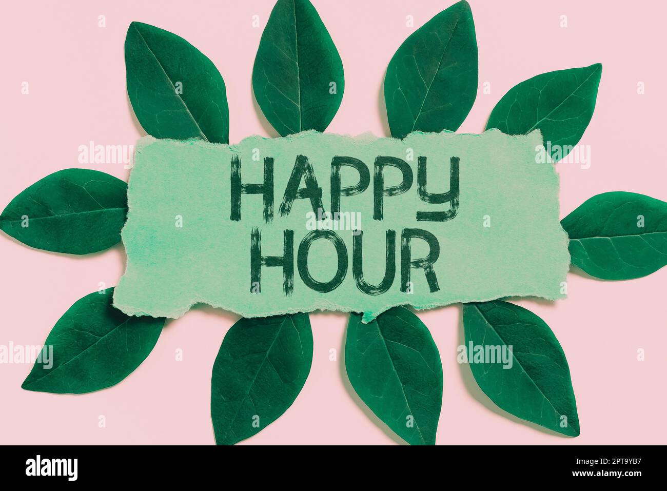 Text showing inspiration Happy Hour, Business idea Spending time for activities that makes you relax for a while Stock Photo