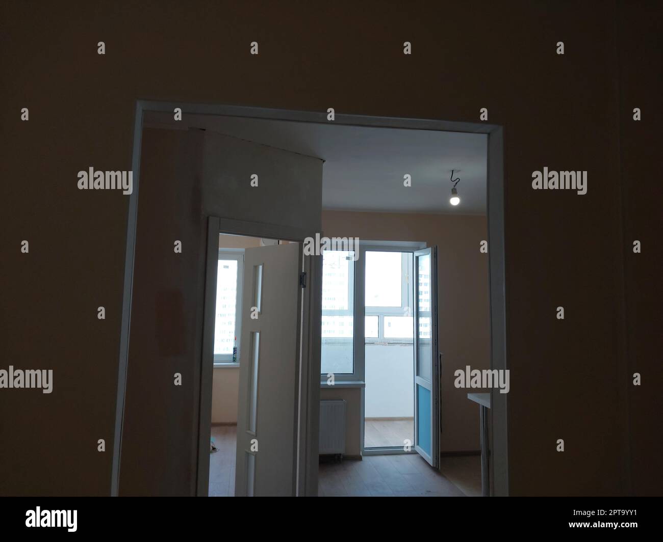 View of Modern minimalist apartment renovation in a the new building Stock ...