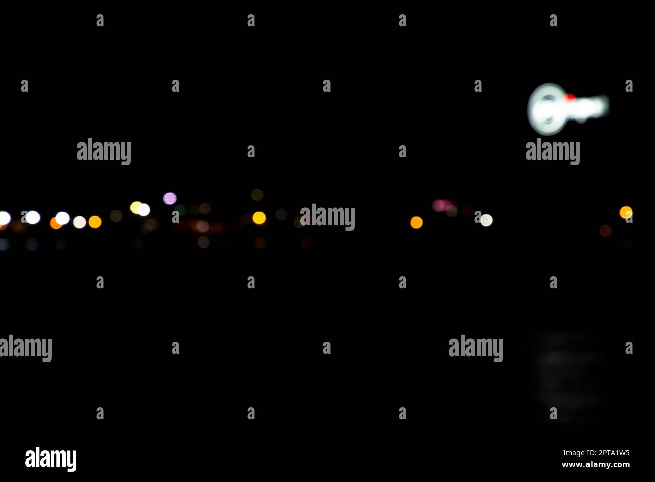 Abstract colorful bokeh light effects on the night black background ...