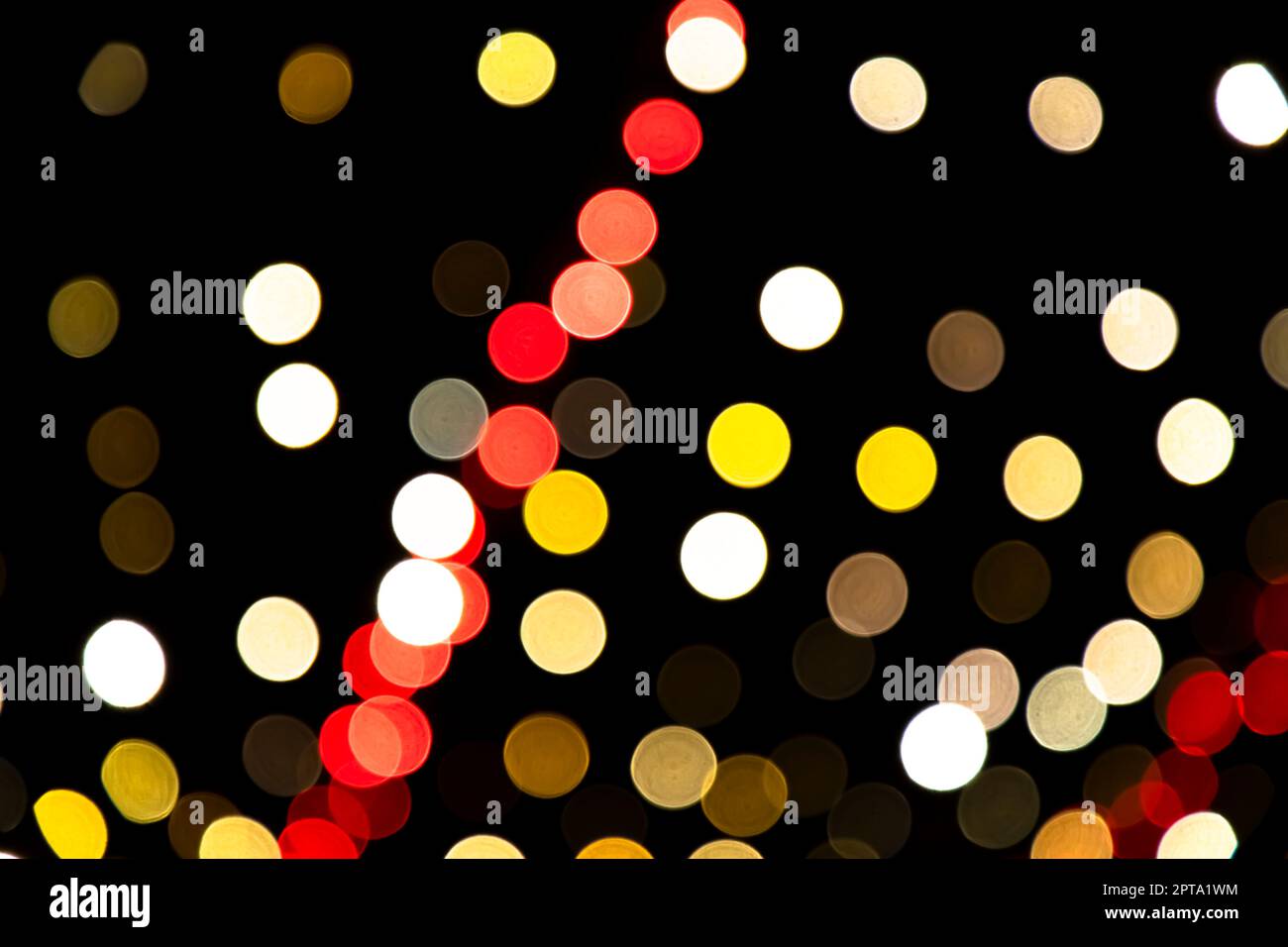 Abstract colorful bokeh light effects on the night black background ...