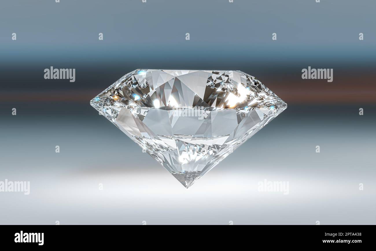 classic cut sparkling diamond. 3d render Stock Photo - Alamy