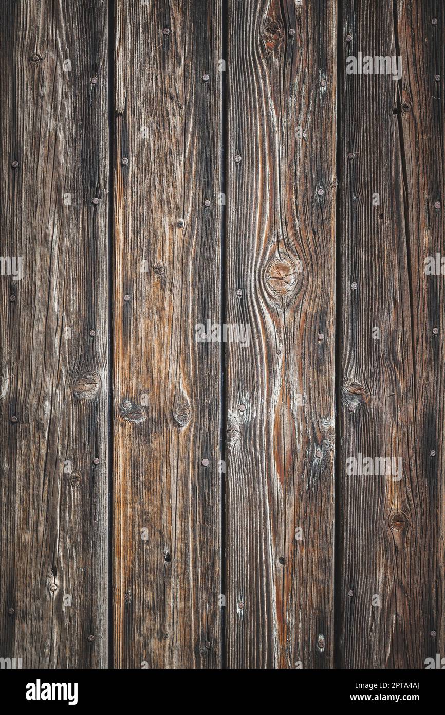 Vintage wood background. Brown wood planks texture or background Stock