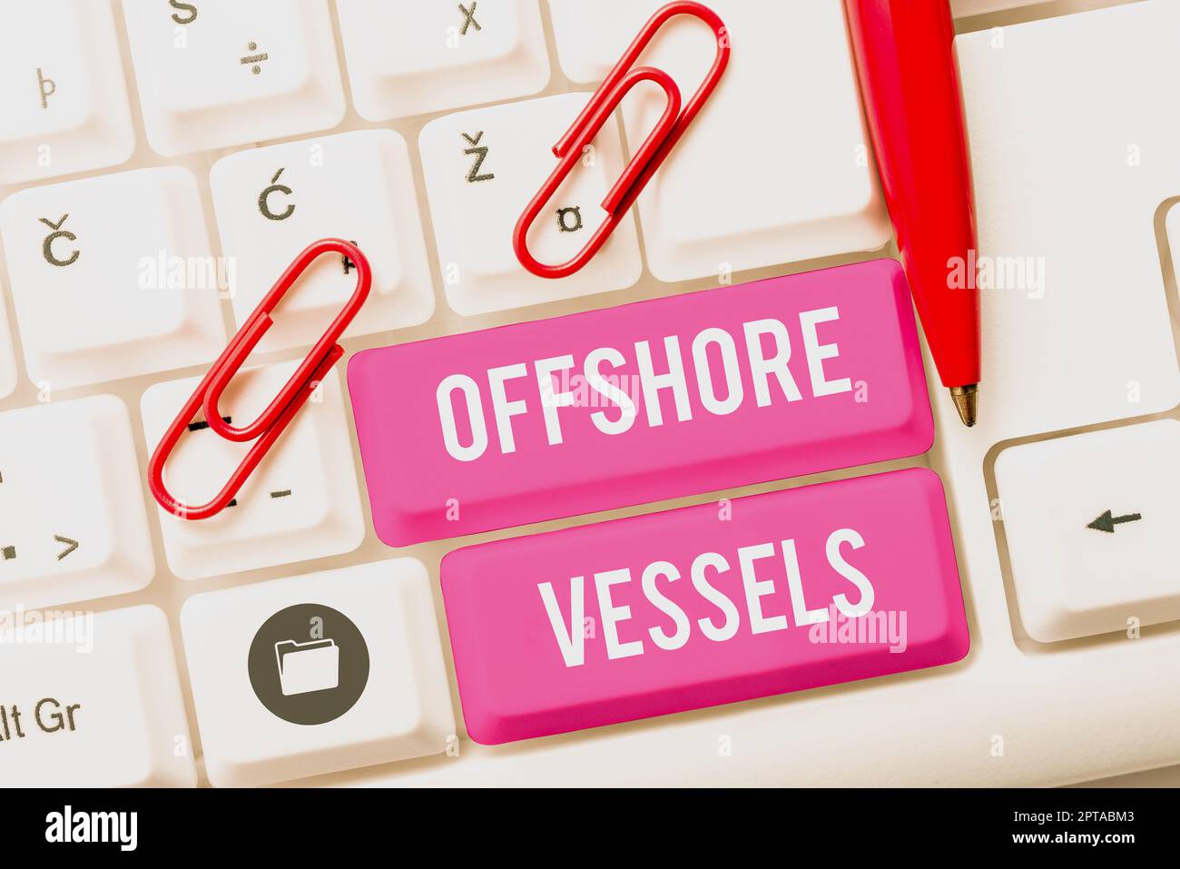 Hand writing sign Offshore Vessels, Conceptual photo kind of learning ...