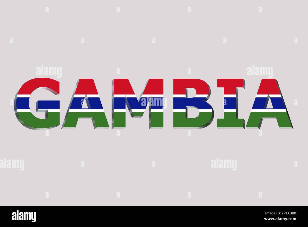 3D Flag of Gambia on a text background Stock Photo - Alamy
