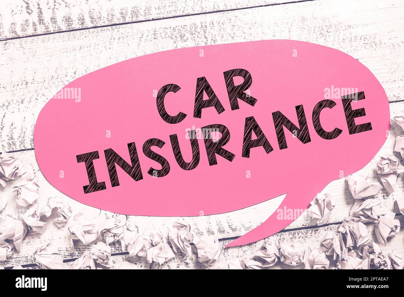 Text caption presenting Car Insurance, Concept meaning Accidents