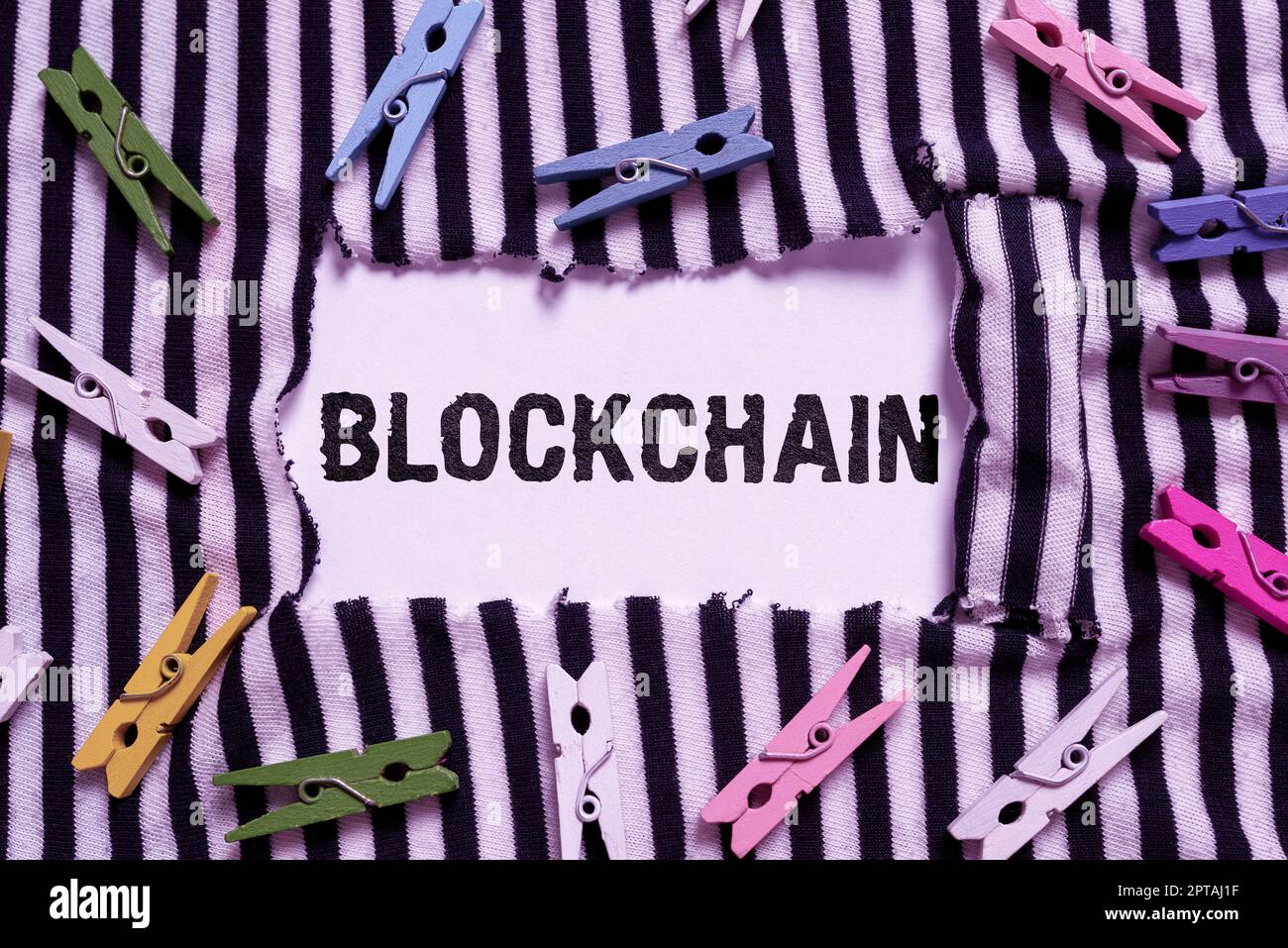 Conceptual caption Blockchain, Concept meaning Hollywood, refers to the