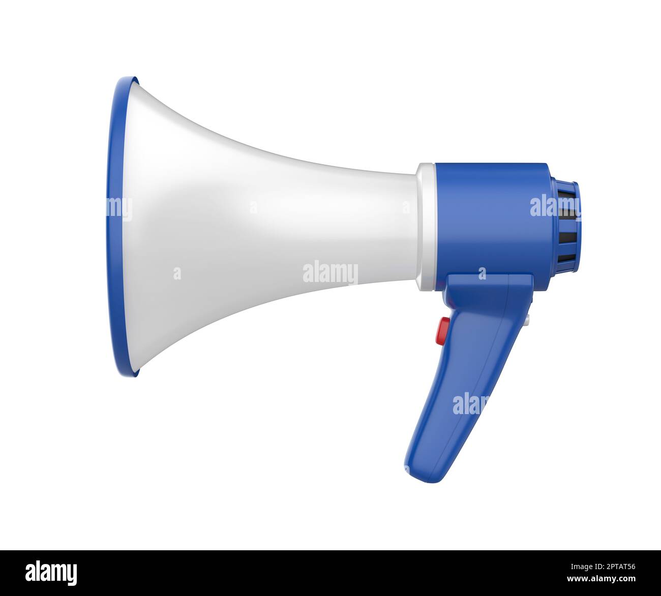 Side view of electric megaphone, isolated on white background Stock ...