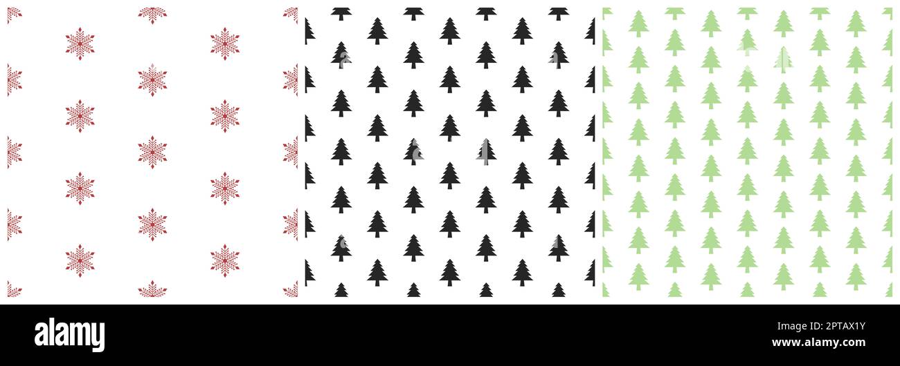 Set of Christmas Background Seamless Pattern Design With Santa Claus ...