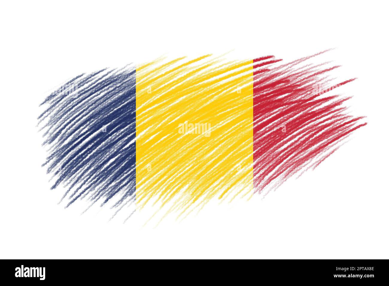 3D Flag of Chad on vintage style brush background Stock Photo - Alamy