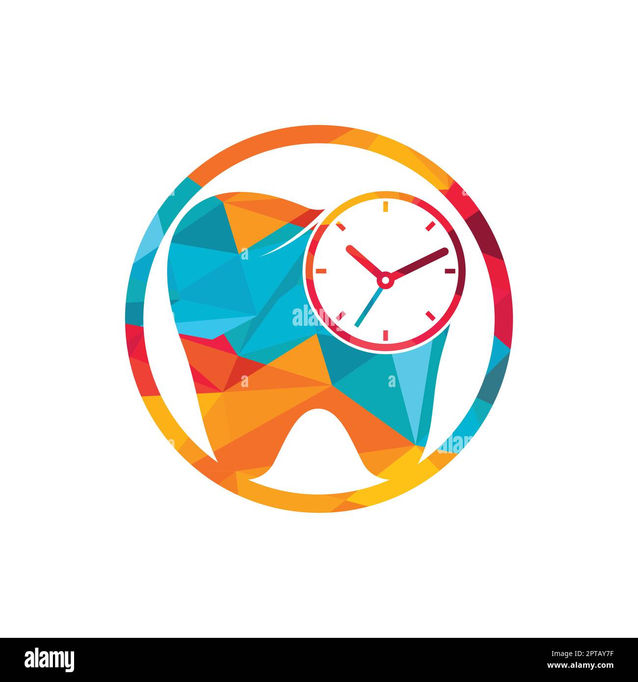 Dental time vector logo design template. Human tooth and clock icon