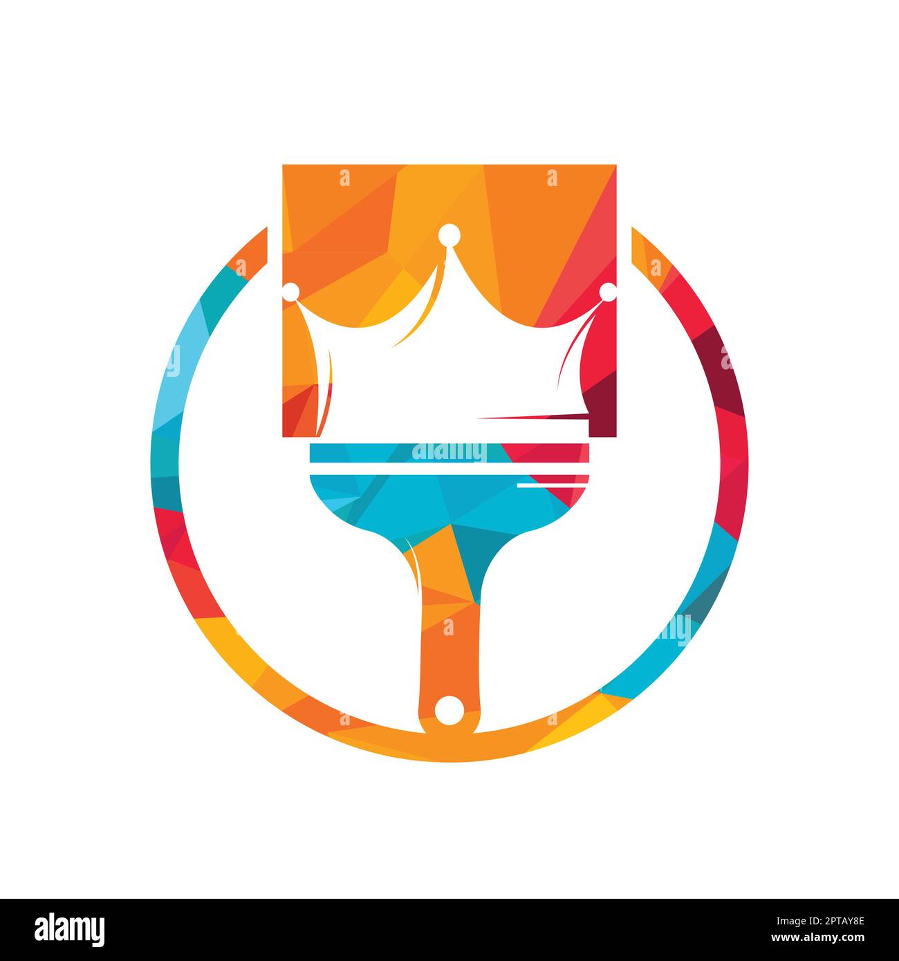 King paint vector logo design. Crown and paint brush icon Stock Vector ...