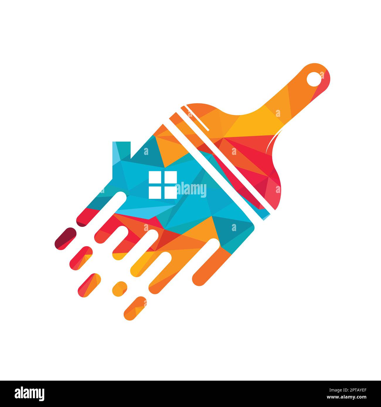 Creative Home Paint Vector Logo Design Template. Real Estate And 