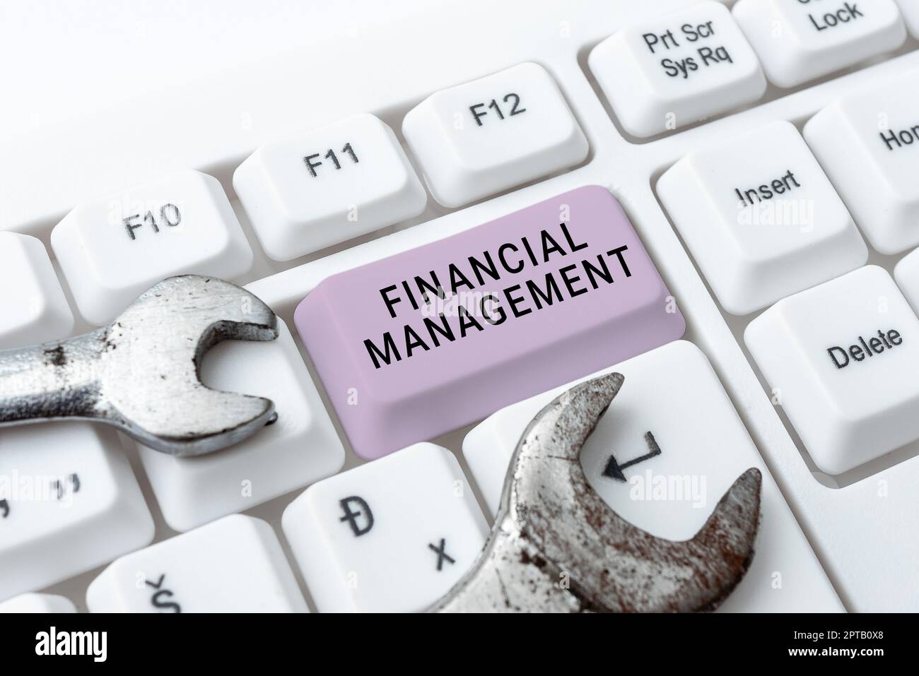 Text showing inspiration Financial Management, Business approach efficient and effective way to Manage Money and Funds Stock Photo