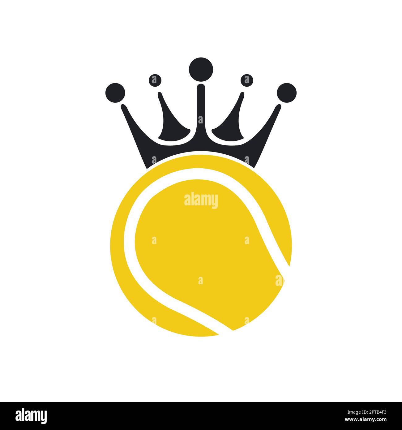 Tennis king vector logo design. Tennis ball and crown icon design