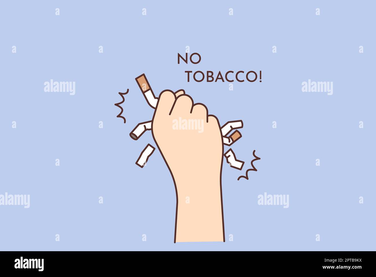 Closeup of person hand with cigarettes saying no to tobacco. Smoker