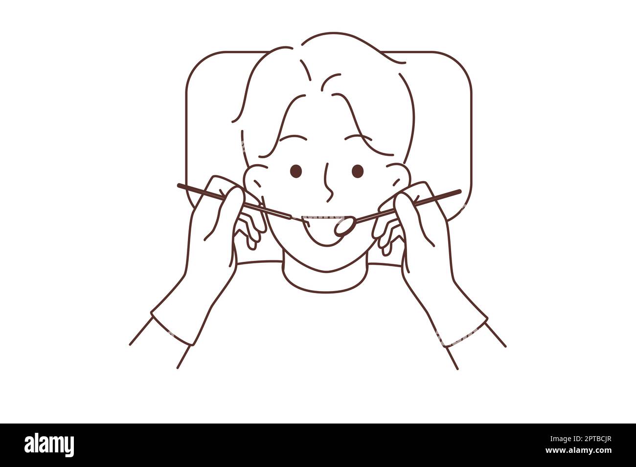 Smiling child get dentist treatment in hospital. Happy kid receive oral