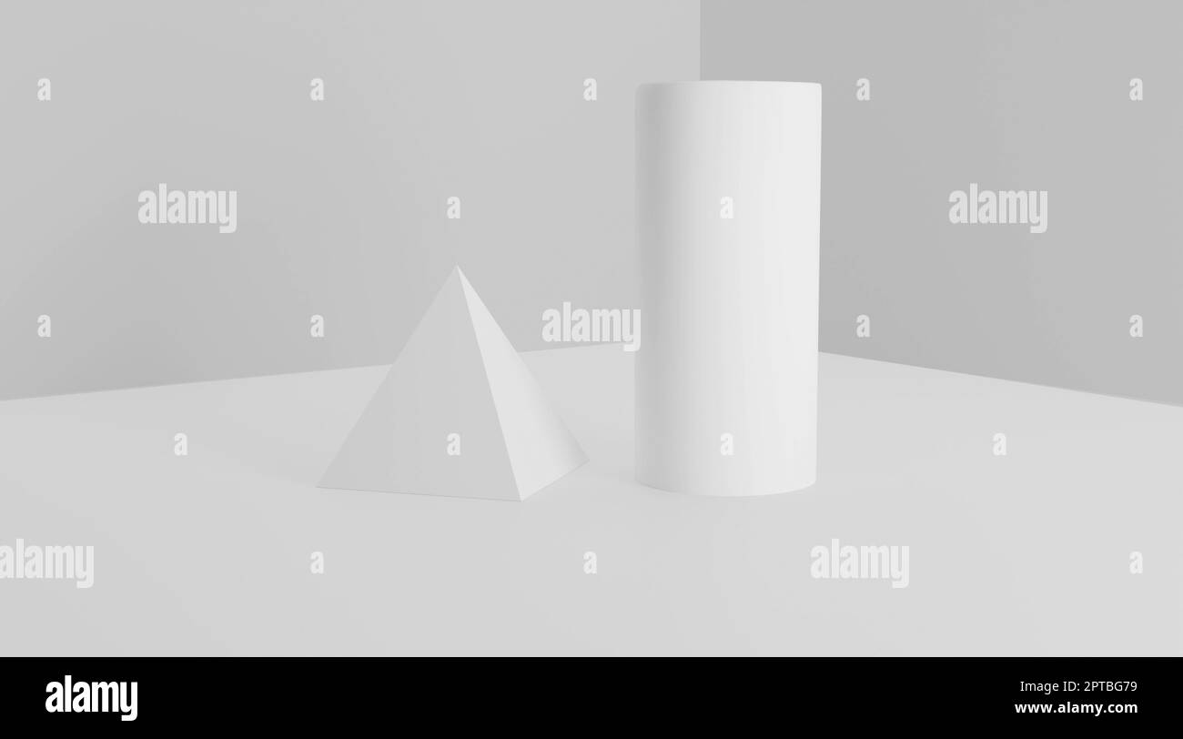 Minimal scene geometric shapes Black and White Stock Photos & Images ...