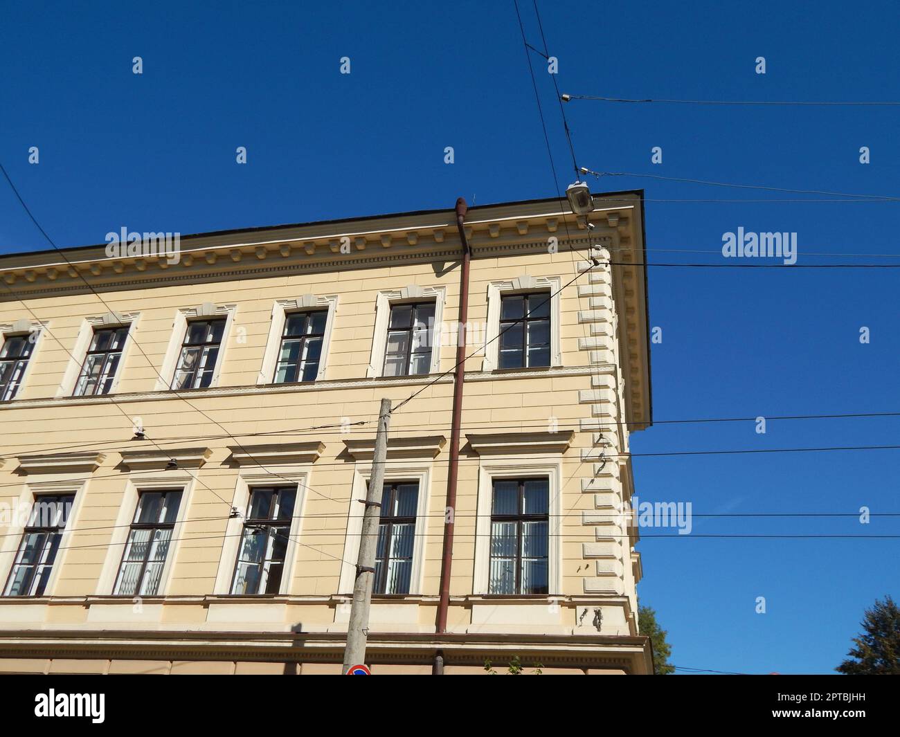 Classical architecture of the city, stone details and decoration Stock Photo