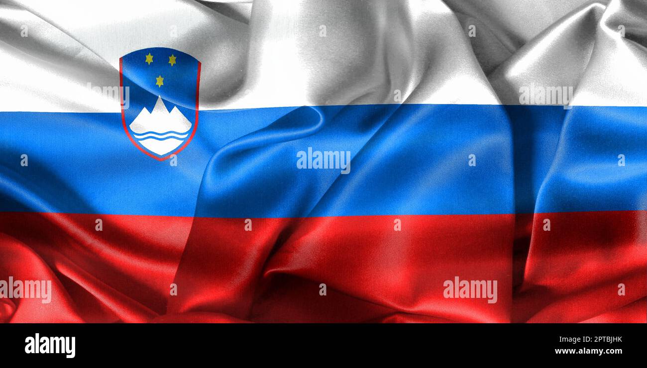 3D-Illustration of a Slovenia flag - realistic waving fabric flag Stock ...