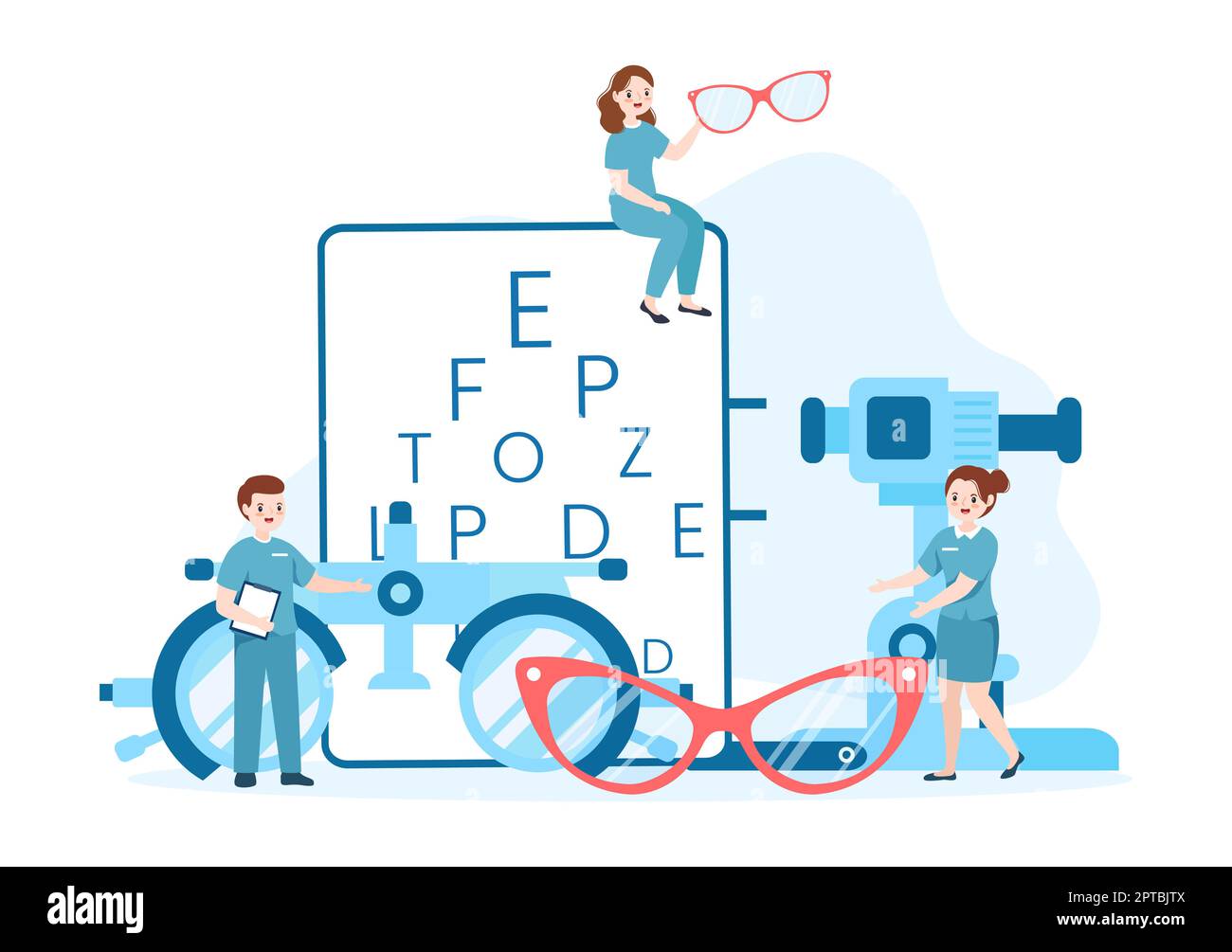 Eye Glasses Store or Optical Shop with Accessories, Optician, Checking